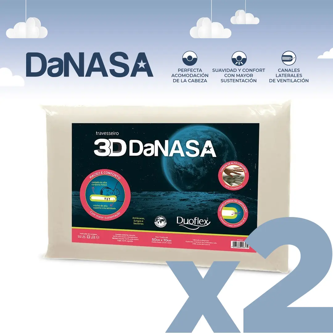 Set x2 Almohada Nasa 3D