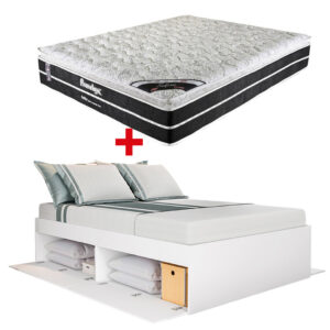 Cama con Puertas Tokio 2 Plazas + Colchón Resortes Pocket Safira